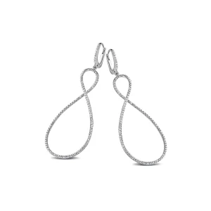 Hot Infinity oorhangers met diamant - 23O72Wdia Diamanten En Parels | Oorsieraden