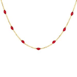 Hot collier Rode Resin - 3162YRR Colliers | Zirconia En Synthetische Parels