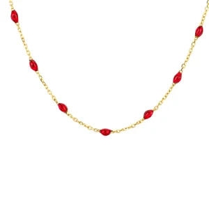 Hot collier Rode Resin - 3162YRR Colliers | Zirconia En Synthetische Parels