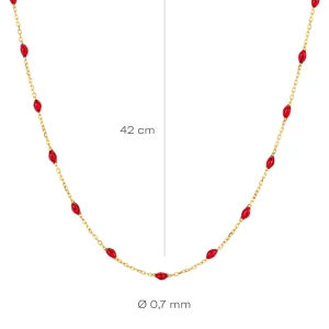 Hot collier Rode Resin - 3162YRR Colliers | Zirconia En Synthetische Parels
