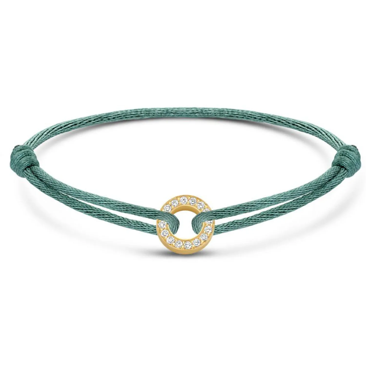 minitials_circle_of_love__0.webp New Circle of Love Pavé armband op satijn Armbanden | Diamanten En Parels