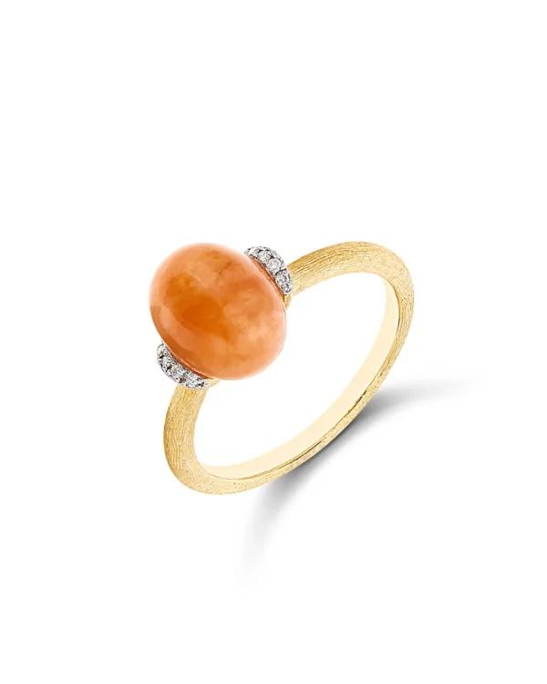 Fashion Amuleti ring oranje aventurijn AS5-603 Diamanten En Parels | Kleuren En Edelstenen