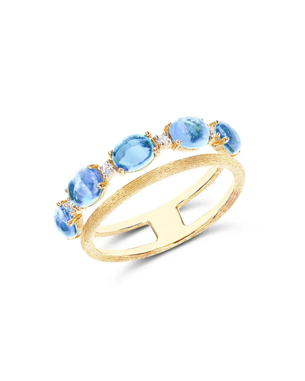 Outlet Dancing in the Rain Ring met blauwe topaas en Briljant AS41-597 Diamanten En Parels | Kleuren En Edelstenen