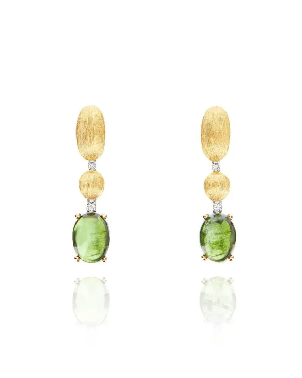 Best Dancing in the Rain Oorhangers met Groene Toermalijn OS5-598 Diamanten En Parels | Kleuren En Edelstenen