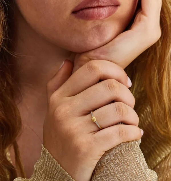 New Dancing in the Rain Ring met Briljant AS5-589 Diamanten En Parels | Ringen