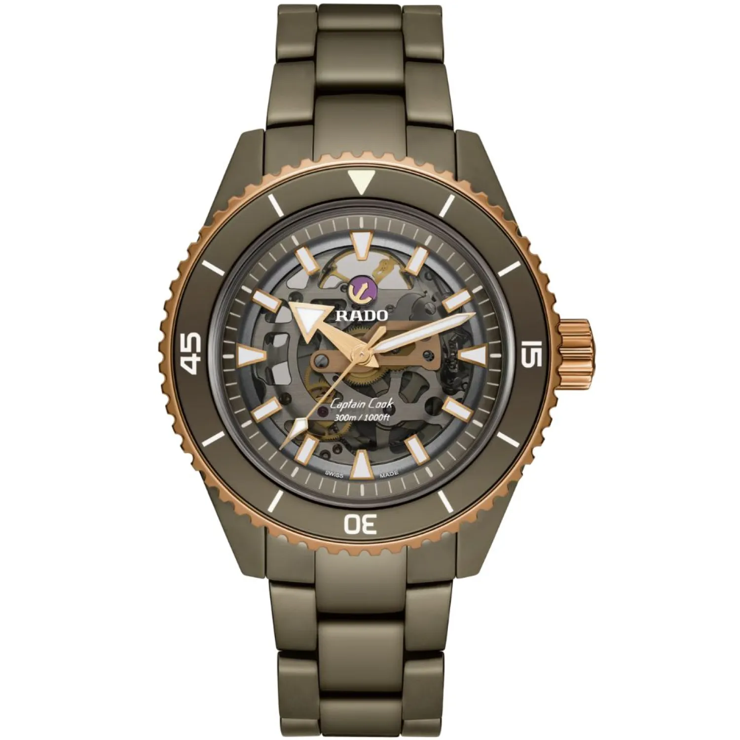 rado_captain_cook_hightec_0-2.webp Hot Captain Cook High-Tech Keramiek Skeleton R32150162 Heren Heren Horloges | Duikhorloges