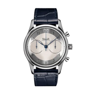 Outlet Staudt Chronograaf Edelstaal Guilloche Wijzerplaat P41.072-A02 Heren Heren Horloges | Chronograaf Horloges