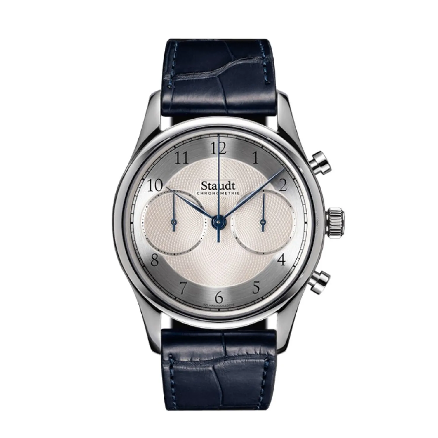 staudt_chronograaf_edelst_0.webp Outlet Staudt Chronograaf Edelstaal Guilloche Wijzerplaat P41.072-A02 Heren Heren Horloges | Chronograaf Horloges