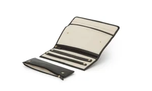 Clearance WOLF Palermo Jewelry Roll Black 213402 Bijouboxen En Etuis